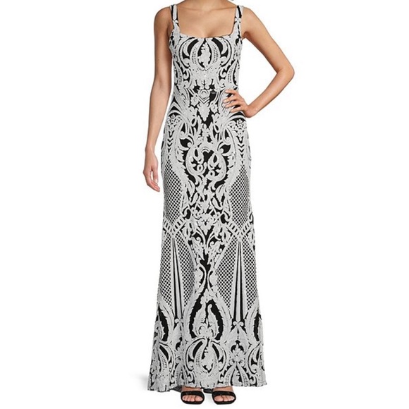 black and white sequen prom dress - Picture 4 of 4